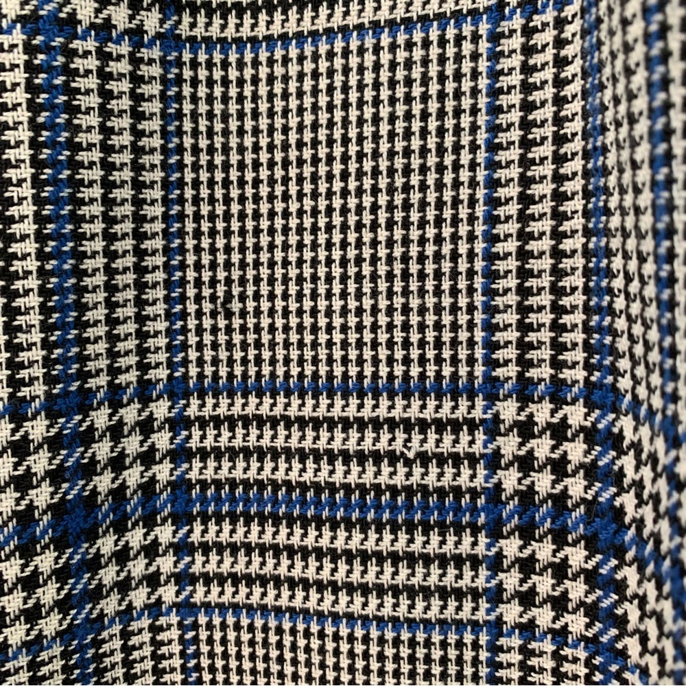 MSGM Glen Plaid Blue Ruffle Wool Blend Double Breasted Coat IT 42 - Picture 12 of 14